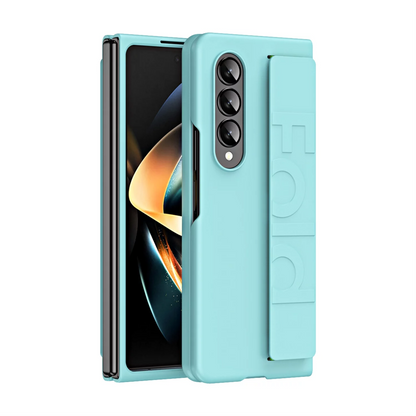 Samsung Galaxy Z Fold 3 Hand Strap Full Protective Hard PC Case- Green