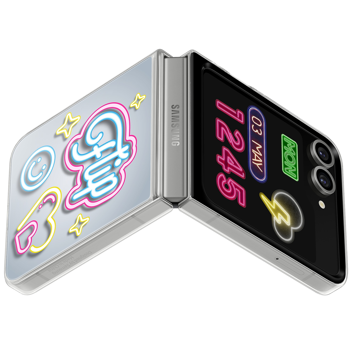 Samsung Galaxy Z Flip6 Flipsuit LED Case Transparent Protective Shell - Clear