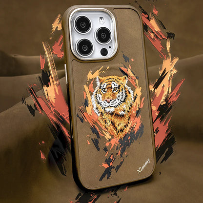 iPhone 16 Pro Nimmy Dazzling Embroidery Back Case with MagSafe -Tiger