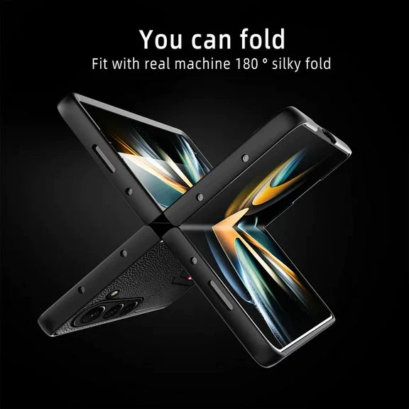 Samsung Galaxy Z Fold 5 HDB Card Holder Leather Case - Black