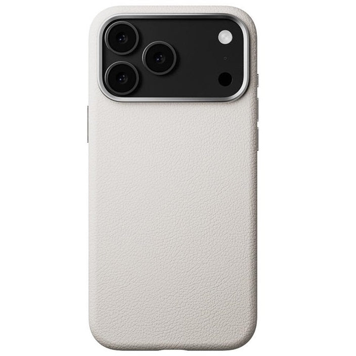 iPhone 17 Pro Max Business Style Leather Case with NFC Button - White
