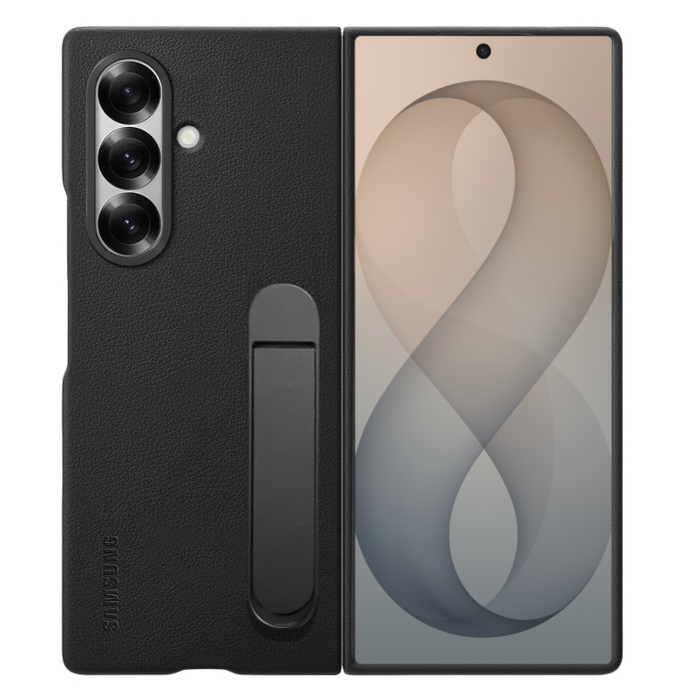Samsung Galaxy Z Fold8 Ultra Leather Case with Kickstand – Kindsuit Leather Cover - Black