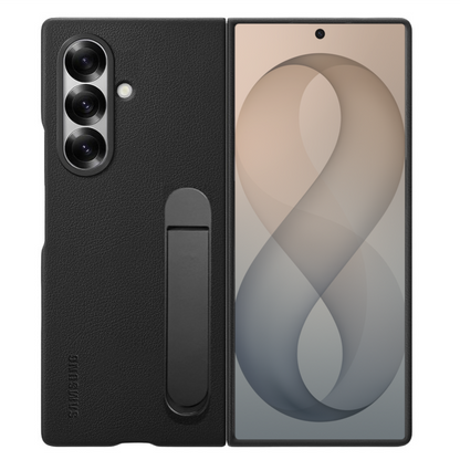 Samsung Galaxy Z Fold8 Ultra Leather Case with Kickstand – Kindsuit Leather Cover - Black