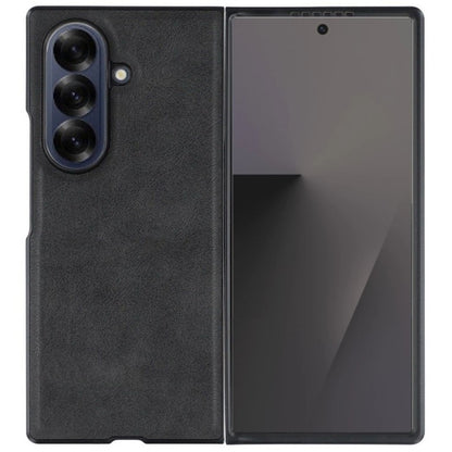 Samsung Galaxy Z Fold 7 Durable Shockproof Protective Leather Case - Black
