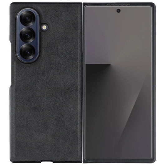 Samsung Galaxy Z Fold 7 Durable Shockproof Protective Leather Case - Black