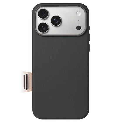 iPhone 17 Pro Max Business Style Leather Case with Camera Control Button - Black