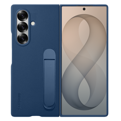 Samsung Galaxy Z Fold8 Ultra Leather Case with Kickstand – Kindsuit Leather Cover - Blue