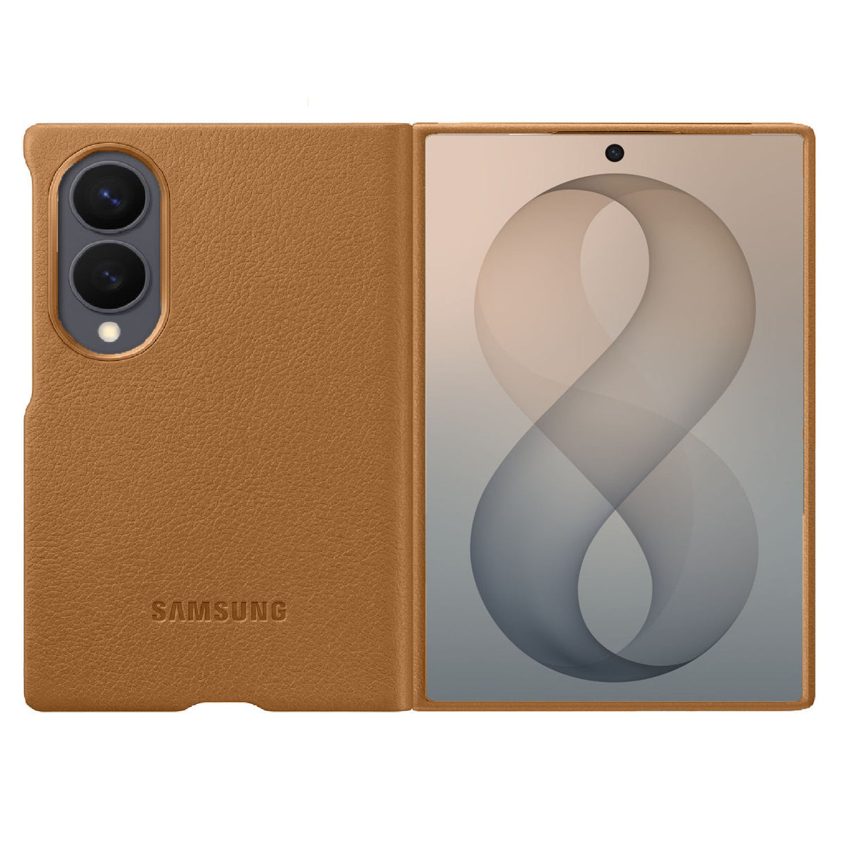 Samsung Z Fold8 Leather Case, Kindsuit Slim Leather Back Cover - Brown