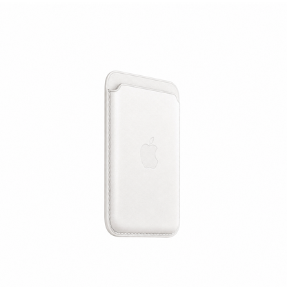 Leather MagSafe Wallet – Slim Magnetic Card Holder for iPhone - White