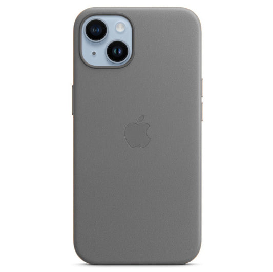iPhone 14 Leather Back Cover Case with MagSafe – Dark Gray