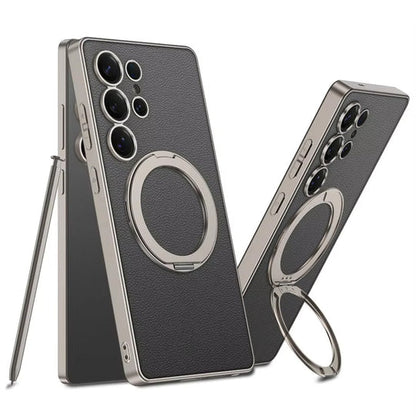 Samsung Galaxy S25 Ultra Crystal Ring Elite Leather Case