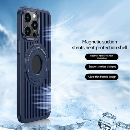 iPhone 15 Pro Hard Shell MagClap Magsafe Cooling Case - Blue