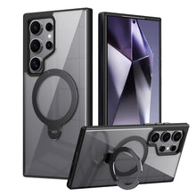 Samsung Galaxy S23 Ultra 5G MagSafe Magnetic Ring Holder Case with Metal Camera Bumper - Black
