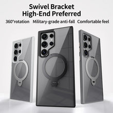 Samsung Galaxy S23 Ultra 5G MagSafe Magnetic Ring Holder Case with Metal Camera Bumper - Black