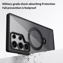 Samsung Galaxy S23 Ultra 5G MagSafe Magnetic Ring Holder Case with Metal Camera Bumper - Black