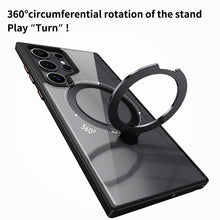 Samsung Galaxy S23 Ultra 5G MagSafe Magnetic Ring Holder Case with Metal Camera Bumper - Black