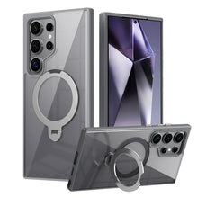 Samsung Galaxy S23 Ultra 5G MagSafe Magnetic Ring Holder Case with Metal Camera Bumper - Gray