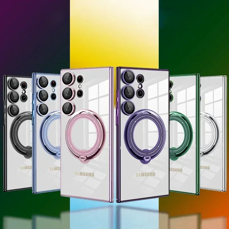 Samsung Galaxy S23 Ultra Magnetic Kiscktand Anti Yellowing Electroplating Case