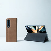 Samsung Galaxy Z Fold4 PU Leather Card Slot Wallet Case-Black