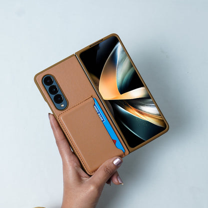Samsung Galaxy Z Fold4 PU Leather Card Slot Wallet Case-Black