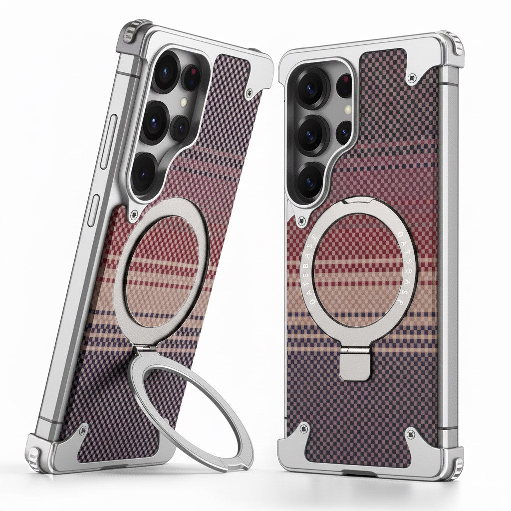 Samsung Galaxy S25 Ultra Metal Bumper Case with Magsafe and Stand - Titanium Gray