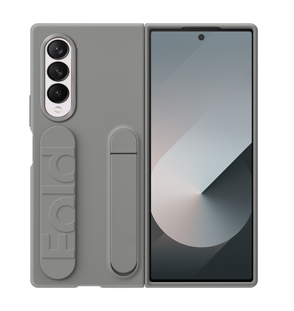 Samsung galaxy Z Fold 3 Matte Skin Feel Case with Inbuilt Band & Stand - Gray