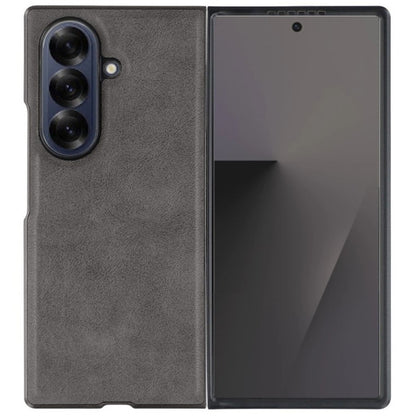 Samsung Galaxy Z Fold 7 Durable Shockproof Protective Leather Case - Gray