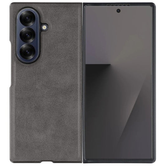 Samsung Galaxy Z Fold 7 Durable Shockproof Protective Leather Case - Gray