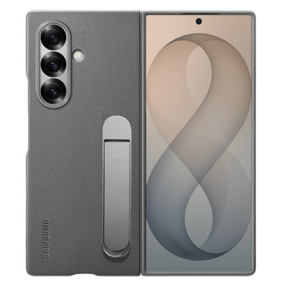 Samsung Galaxy Z Fold8 Ultra Leather Case with Kickstand – Kindsuit Leather Cover - Gray