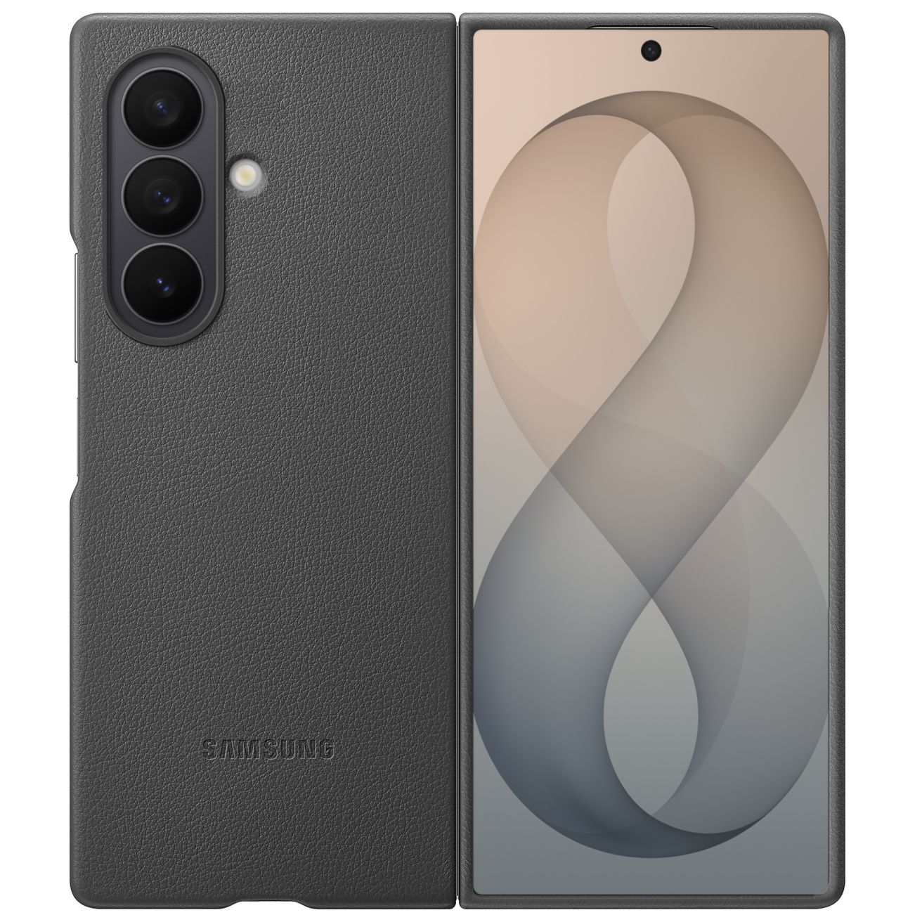 Samsung Galaxy Z Fold8 Ultra Leather Case – Kindsuit Slim Leather Back Cover - Gray