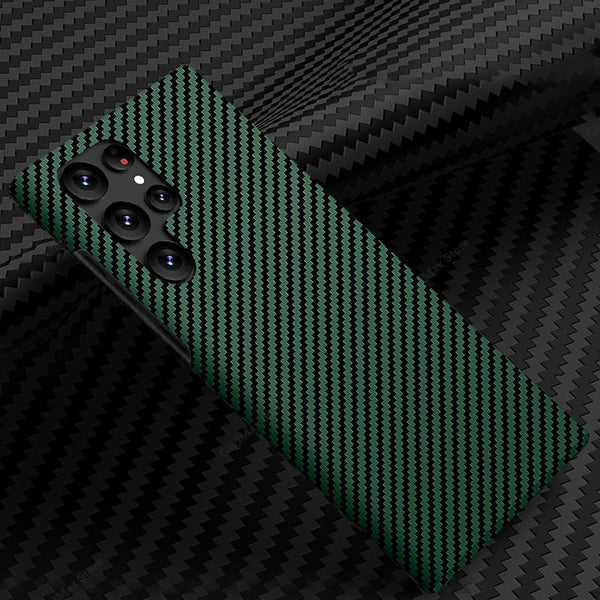 Samsung Galaxy S23 Ultra Piblue Carbon Fiber Aramid Kevilar Case - Green