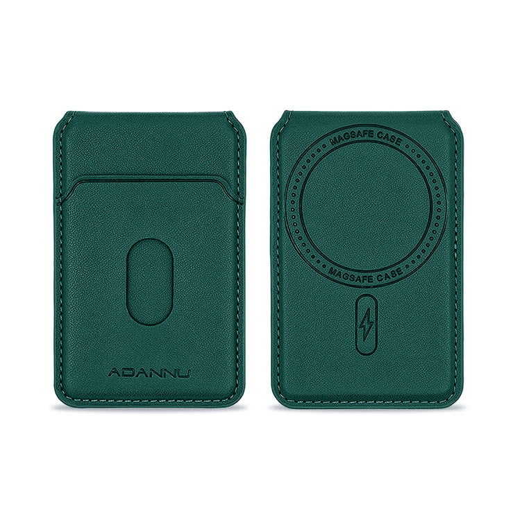 Leather MagSafe Wallet – Magnetic Stand Wallet Three Card Holder for iPhone -  Dark Green