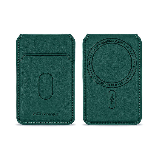 Leather MagSafe Wallet – Magnetic Stand Wallet Three Card Holder for iPhone -  Dark Green