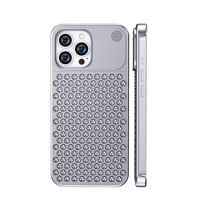 iPhone 15 Pro Max Frameless Metal Heat Dissipation Aluminum Cooling Case with Aroma - Silver