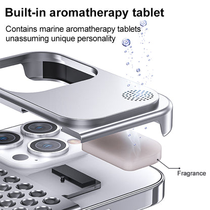 iPhone 15 Pro Max Frameless Metal Heat Dissipation Aluminum Cooling Case with Aroma - Silver