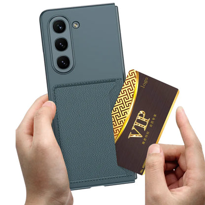 Samsung Galaxy Z Fold 5 PU Leather Card Holder Case-Green