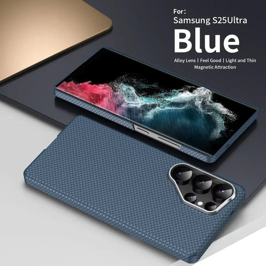 Samsung Galaxy S25 Ultra X-Level Ultathin 0.5mm Carbon Fiber Pattern Case with Magsafe  - Blue