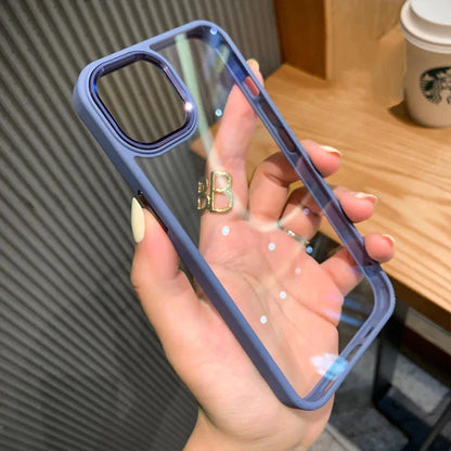 iPhone 14 Soft Hybrid Transparent Metal Camera Protection Case