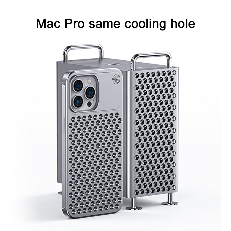 iPhone 15 Pro Max Frameless Metal Heat Dissipation Aluminum Cooling Case with Aroma - Silver