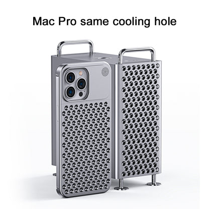 iPhone 15 Pro Max Frameless Metal Heat Dissipation Aluminum Cooling Case with Aroma - Silver