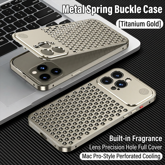 iPhone 15 Pro Max Metal Heat Dissipation Pure Aluminium Cooling Case with Aroma - Titanium