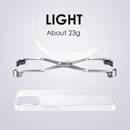 iPhone 16 Pro Max Metal Alloy X Shape Bumper Case - Titanium