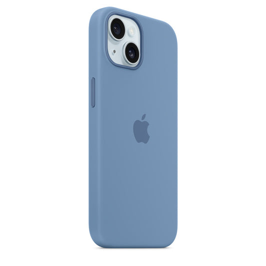 iPhone 15 Silicon Case with Magsafe Case-Blue