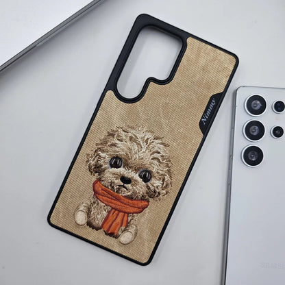 Samsung Galaxy S25 Ultra Nimmy Official Embroidery Leather Case - Brown