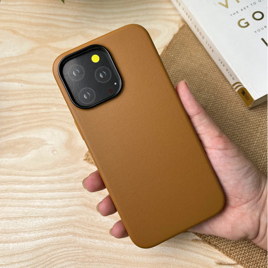 iPhone 15 Pro Max Kdoo Noble Classic Series Genuine Leather Case - Brown