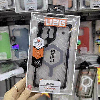 Samsung Galaxy S23 Ultra UAG Pathfinder Rugged Case With Black Magsafe - Transparent