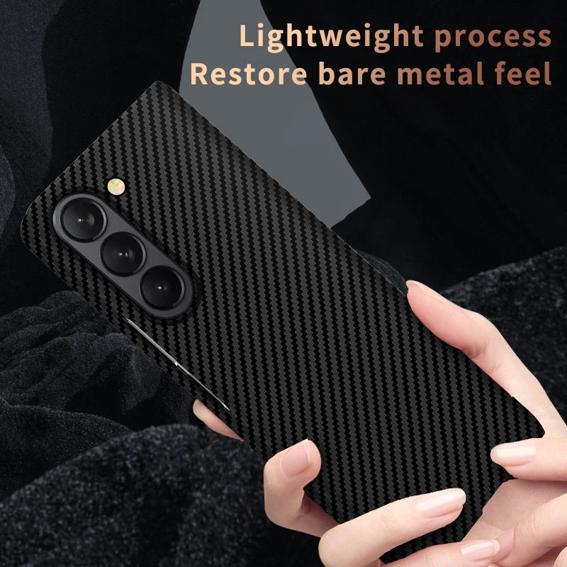 Samsung Galaxy Z Fold 5 Dual Shade Carbon Fiber Shockproof Case - Silver