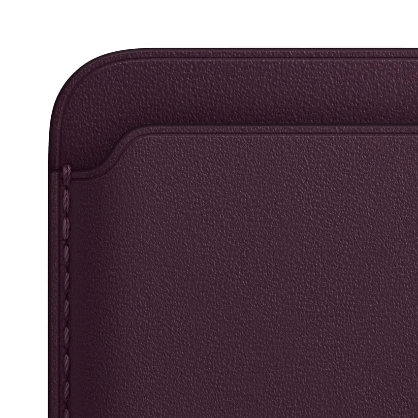 Leather MagSafe Wallet – Slim Magnetic Card Holder for iPhone - Dark Purple