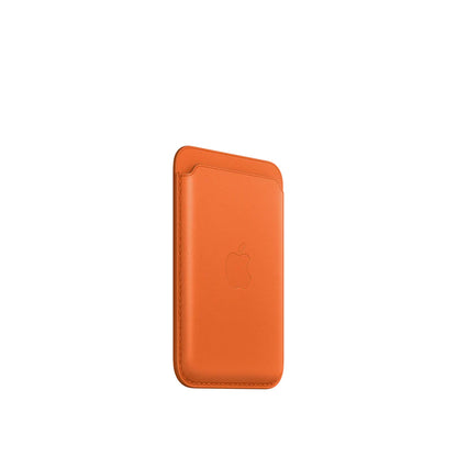 Leather MagSafe Wallet – Slim Magnetic Card Holder for iPhone - Orange