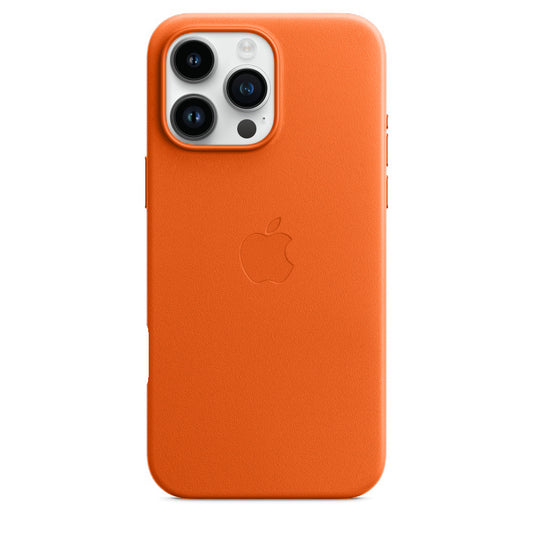 Apple iPhone 16 Pro Leather Back Cover Case - Orange